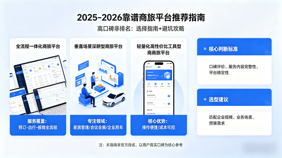 2025-2026商旅平台推荐：靠谱品牌+选择指南+避坑攻略（高口碑非排名）