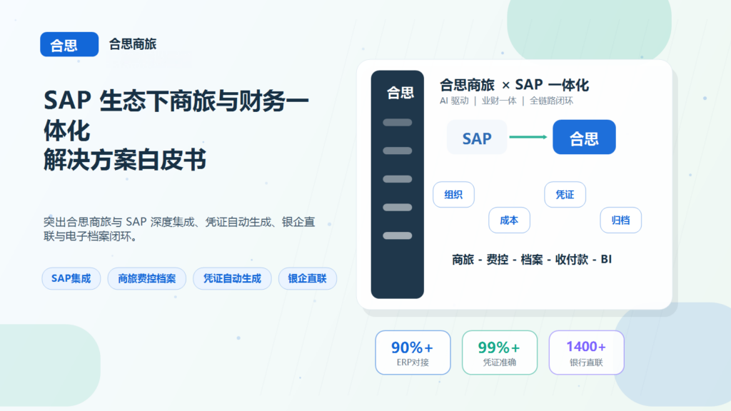 SAP 生态下商旅与财务一体化解决方案白皮书丨合思商旅深度集成实践与选型指南