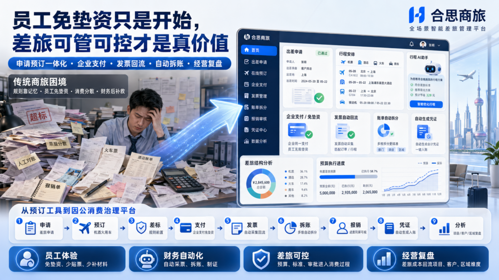 员工免垫资只是开始，差旅可管可控才是真价值