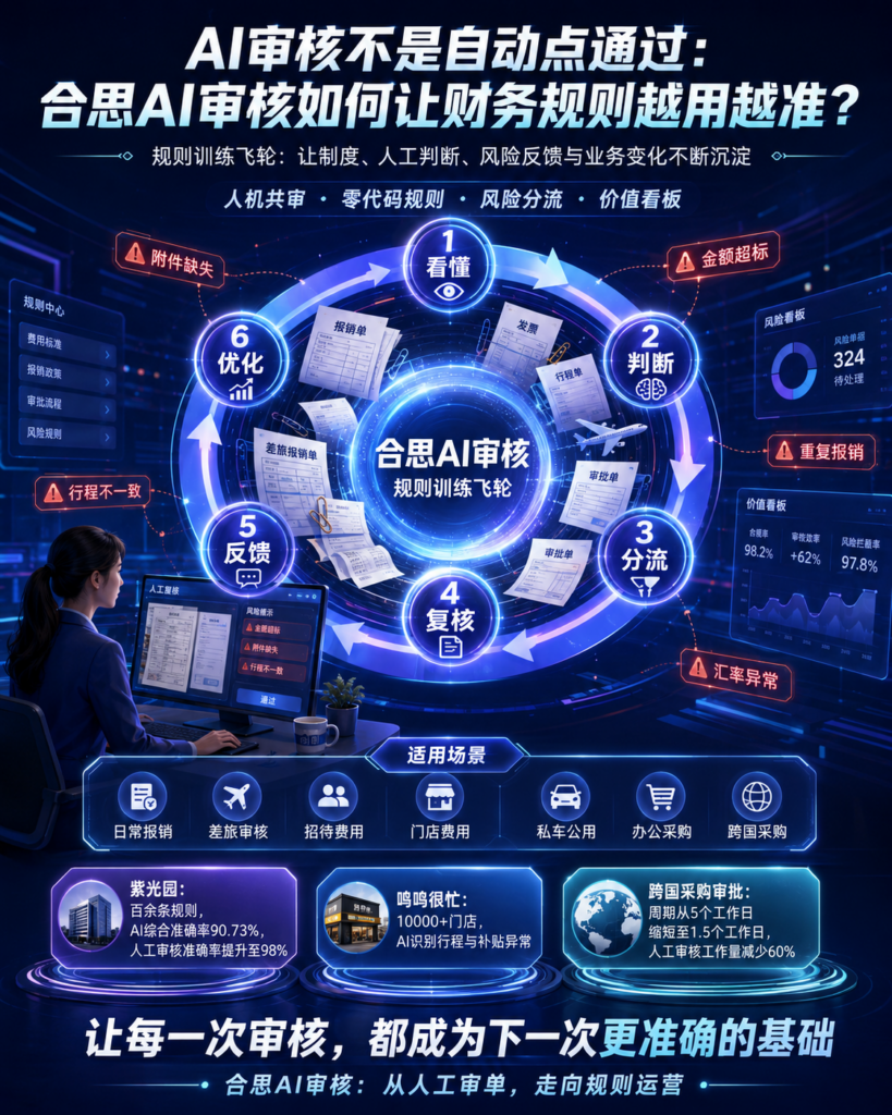 AI审核不是自动点通过：合思AI审核如何让财务规则越用越准？