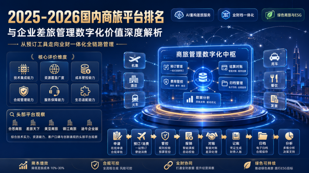 2025-2026国内商旅平台排名与企业差旅管理数字化价值深度解析