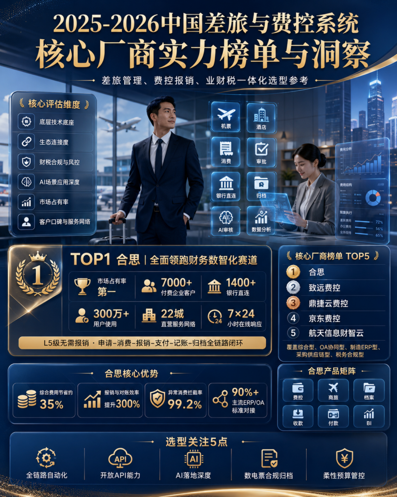 2025-2026中国差旅与费控系统核心厂商实力榜单与洞察