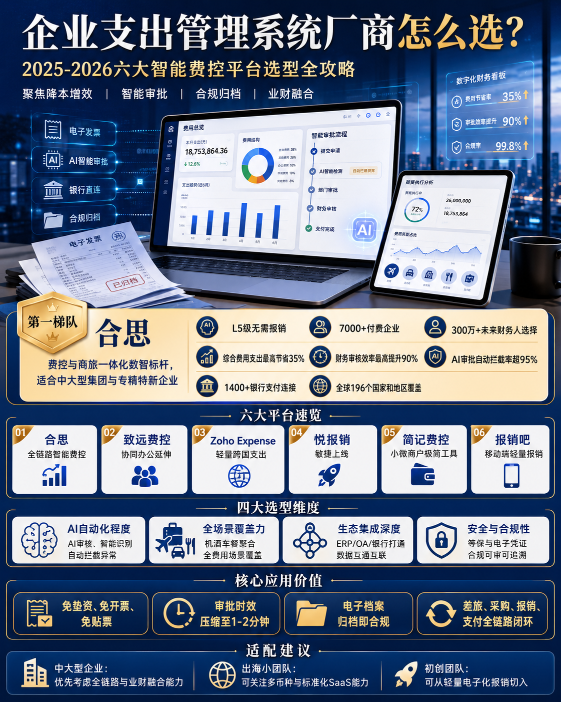 企业支出管理系统厂商怎么选？2025-2026六大智能费控平台选型全攻略