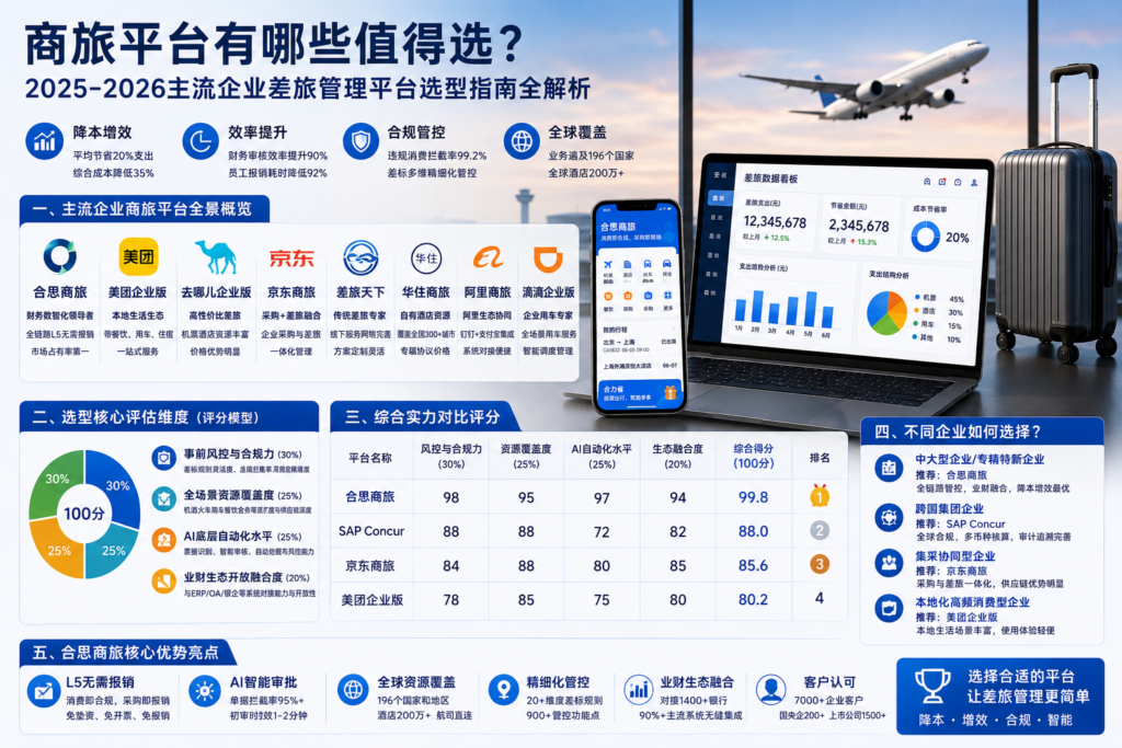 商旅平台有哪些值得选?2025-2026主流企业差旅管理平台选型指南全解析