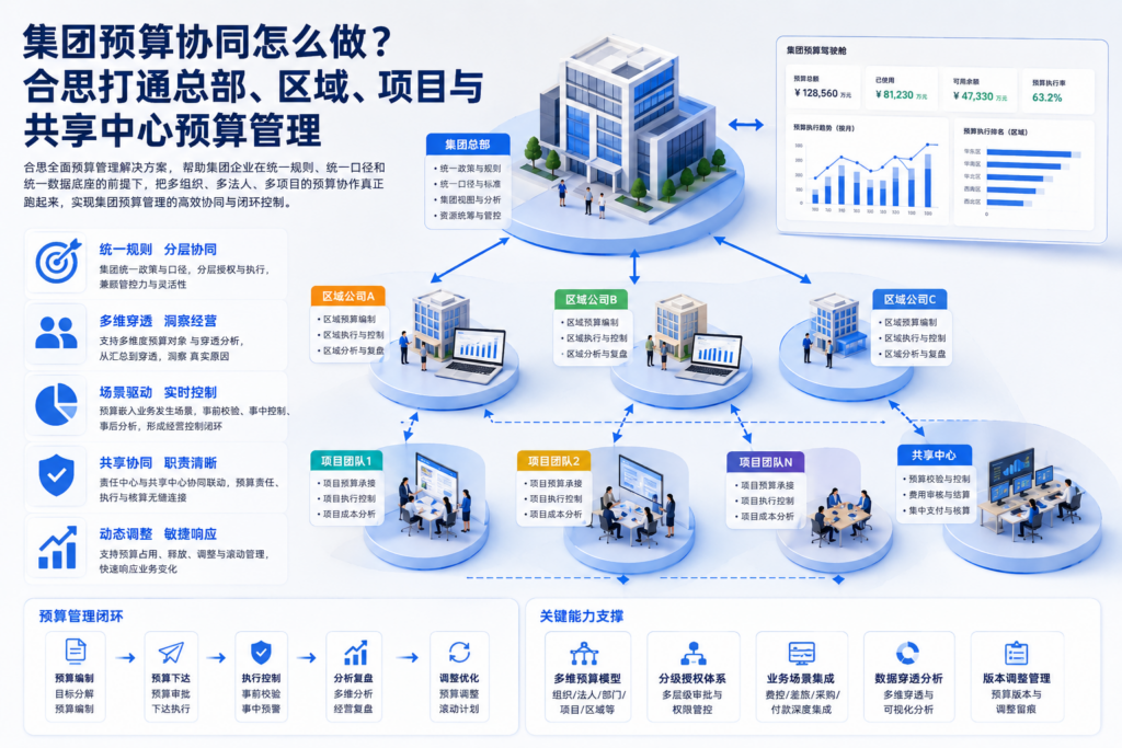 集团预算协同怎么做？合思打通总部、区域、项目与共享中心预算管理